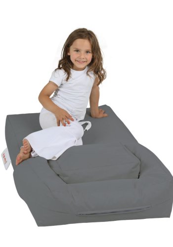 NORDVÄRK Kids udendrs enkel skkestol og 1 puf til brn - rgfarvet polyester (st med 2)