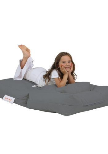 NORDVÄRK Kids udendrs enkel skkestol og 1 puf til brn - rgfarvet polyester (st med 2)