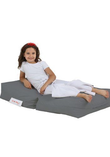 NORDVÄRK Kids udendrs enkel skkestol og 1 puf til brn - rgfarvet polyester (st med 2)