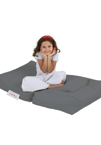 NORDVÄRK Kids udendrs enkel skkestol og 1 puf til brn - rgfarvet polyester (st med 2)