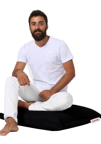 NORDVÄRK udendrs gulvpude, kvadratisk - sort polyester (70x70)