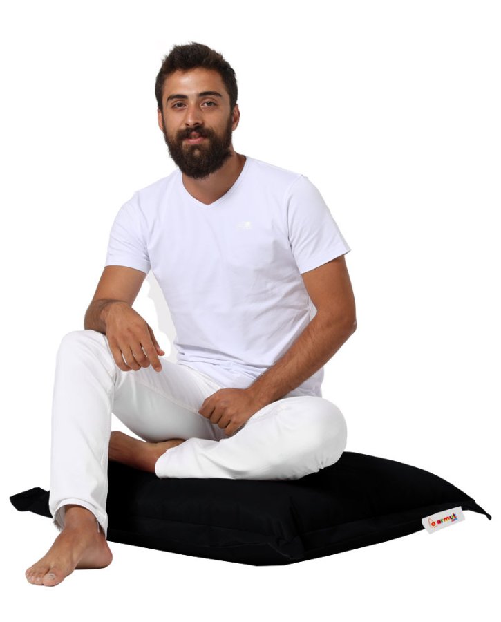 NORDVÄRK udendrs gulvpude, kvadratisk - sort polyester (70x70)