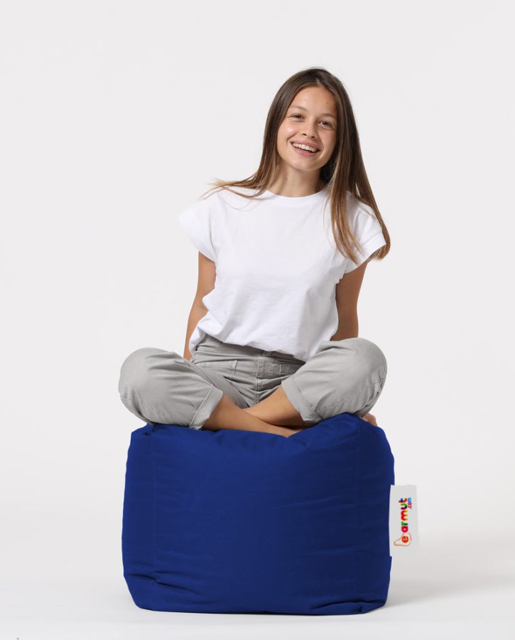 NORDVÄRK udendrs puf, kvadratisk - bl polyester (45x45)