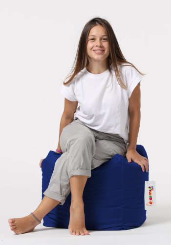 NORDVÄRK udendrs puf, kvadratisk - bl polyester (45x45)