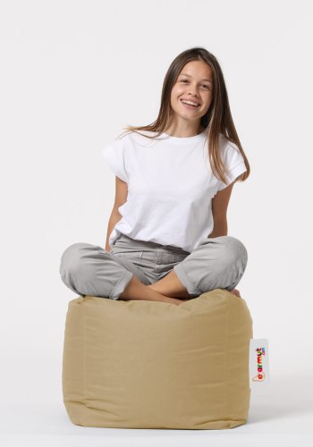 NORDVÄRK udendrs puf, kvadratisk - mink polyester (45x45)