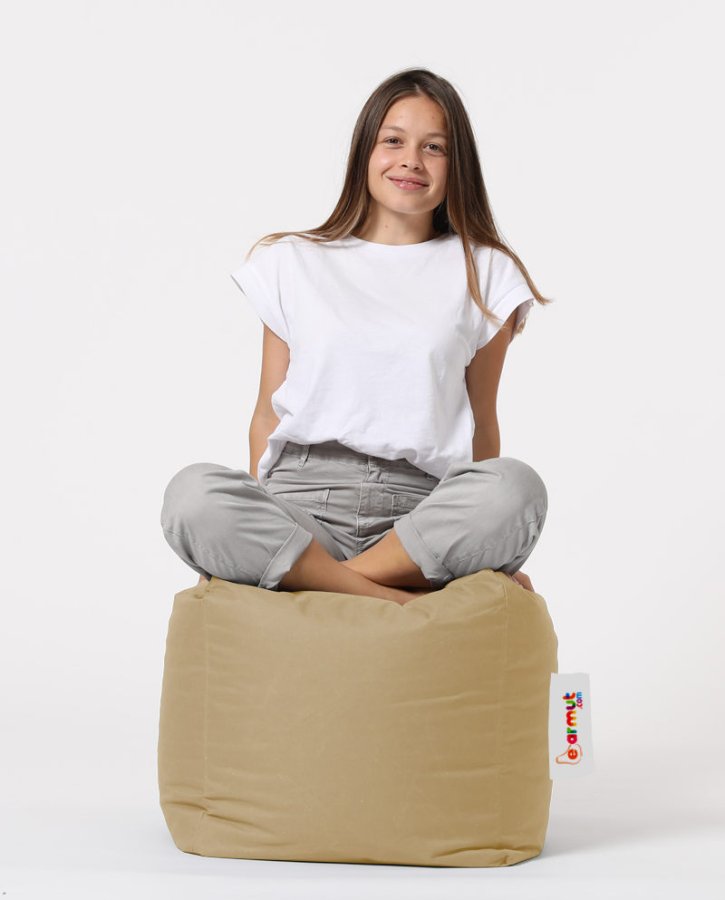 NORDVÄRK udendrs puf, kvadratisk - mink polyester (45x45)