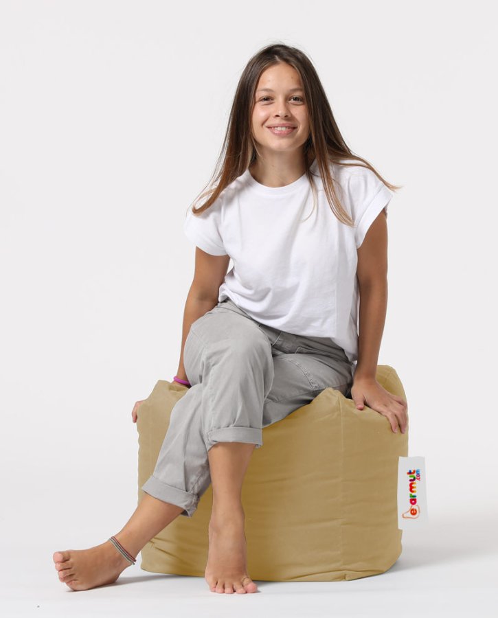 NORDVÄRK udendrs puf, kvadratisk - mink polyester (45x45)