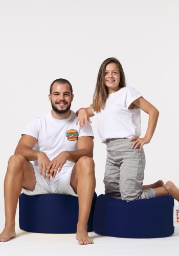 NORDVÄRK udendrs puf, rund - mrkebl polyester (55)