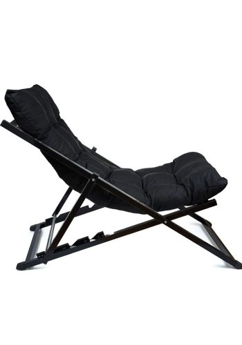 NORDVÄRK udendrs liggestol, m. sort hynde, justerbar rygln - sort metal