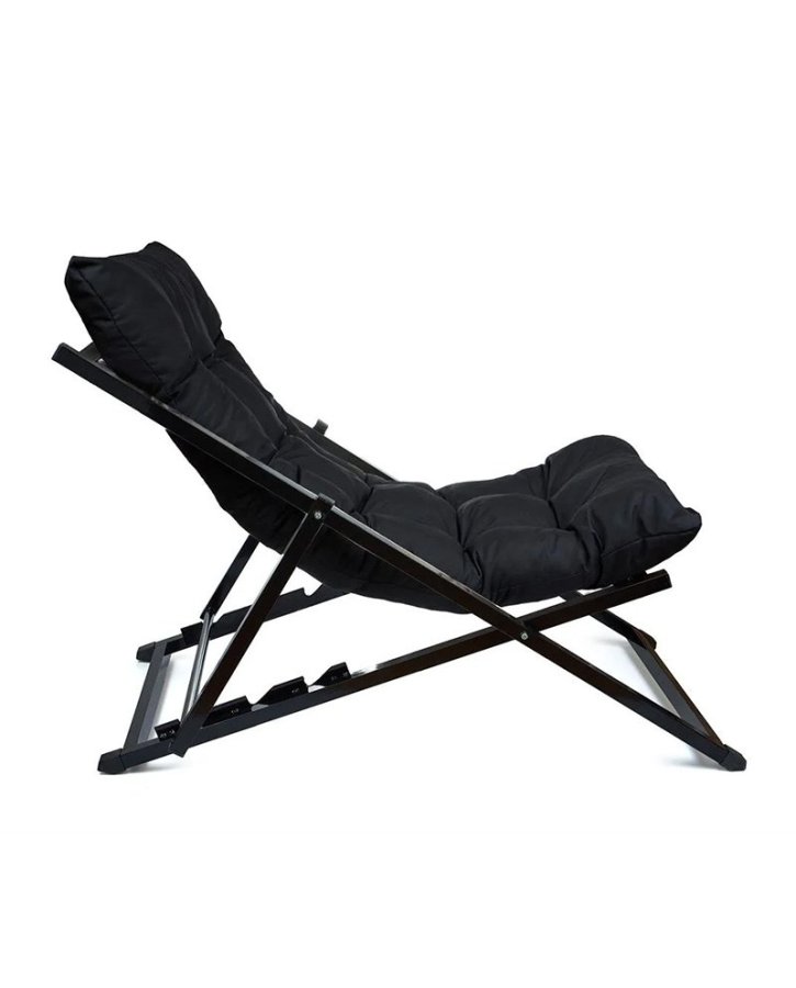 NORDVÄRK udendrs liggestol, m. sort hynde, justerbar rygln - sort metal