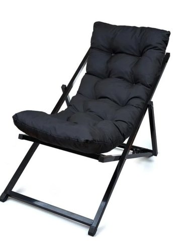 NORDVÄRK udendrs liggestol, m. sort hynde, justerbar rygln - sort metal