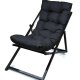 NORDVÄRK udendrs liggestol, m. sort hynde, justerbar rygln - sort metal