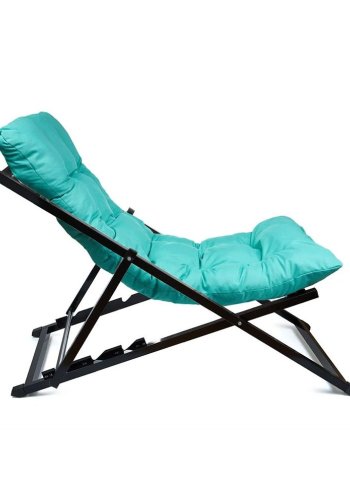 NORDVÄRK udendrs liggestol, m. turkis hynde, justerbar rygln - sort metal