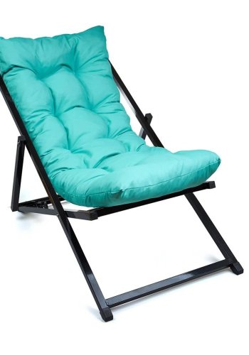 NORDVÄRK udendrs liggestol, m. turkis hynde, justerbar rygln - sort metal