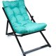 NORDVÄRK udendrs liggestol, m. turkis hynde, justerbar rygln - sort metal