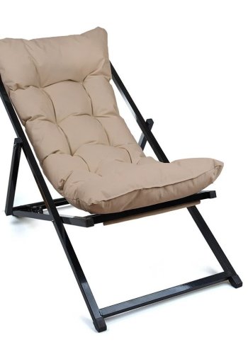 NORDVÄRK udendrs liggestol, m. mink hynde, justerbar rygln - sort metal