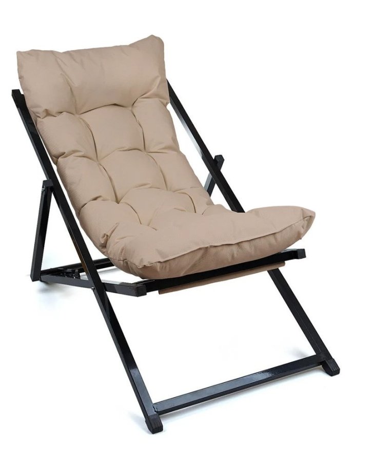 NORDVÄRK udendrs liggestol, m. mink hynde, justerbar rygln - sort metal