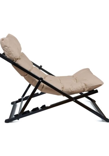 NORDVÄRK udendrs liggestol, m. mink hynde, justerbar rygln - sort metal