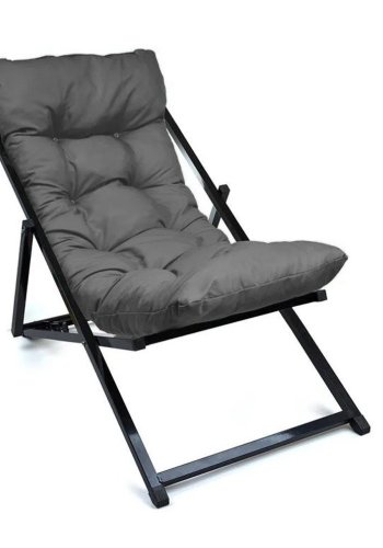 NORDVÄRK udendrs liggestol, m. mrkegr hynde, justerbar rygln - sort metal