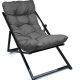 NORDVÄRK udendrs liggestol, m. mrkegr hynde, justerbar rygln - sort metal