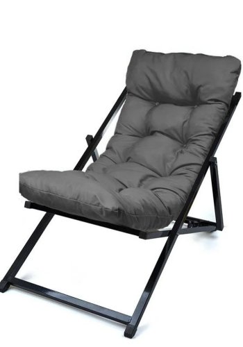 NORDVÄRK udendrs liggestol, m. mrkegr hynde, justerbar rygln - sort metal