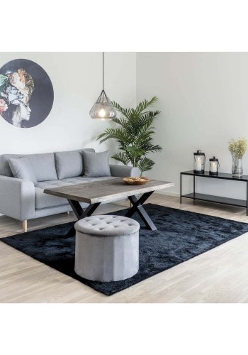 HOUSE NORDIC Vita TV-bnk, m. hylde - sort melamin og sort stl (100x36)