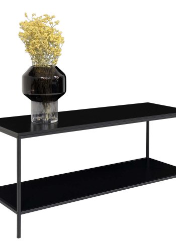 HOUSE NORDIC Vita TV-bnk, m. hylde - sort melamin og sort stl (100x36)