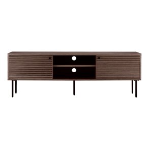 HOUSE NORDIC  Kyoto TV-bnk - TV-bnk, 2 lger, 2 hylder, egefiner, smoked, sorte metalben 150x40x50 cm