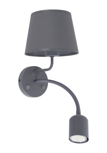 TK Maja vglampe - gr stof og gr metal