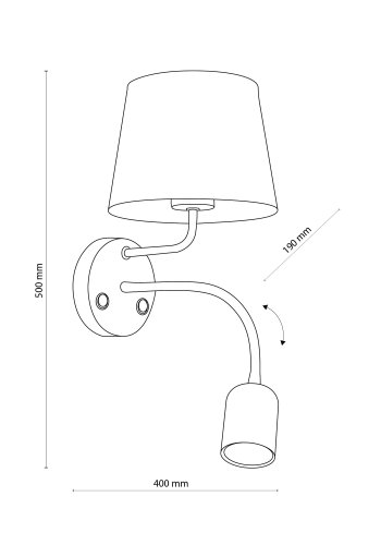 TK Maja vglampe - gr stof og gr metal