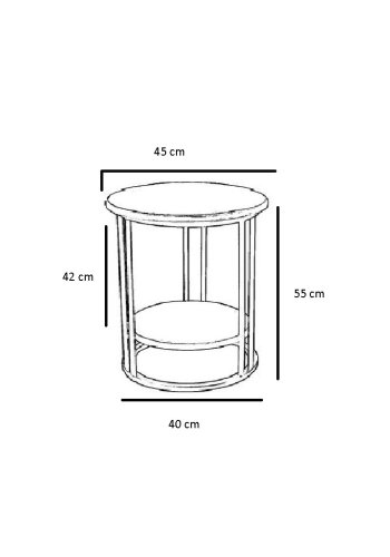 NORDVÄRK 1035 Sidebord, guldEgetr