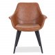 HOUSE OF SANDER Signe spisebordsstol, m. armln - cognacfarvet PU lder m. sorte ben