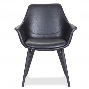 HOUSE OF SANDER Signe spisebordsstol, m. armln - sort PU lder m. sorte ben