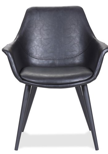 HOUSE OF SANDER Signe spisebordsstol, m. armln - sort PU lder m. sorte ben