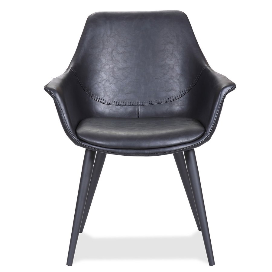 HOUSE OF SANDER Signe spisebordsstol, m. armln - sort PU lder m. sorte ben