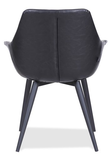HOUSE OF SANDER Signe spisebordsstol, m. armln - sort PU lder m. sorte ben