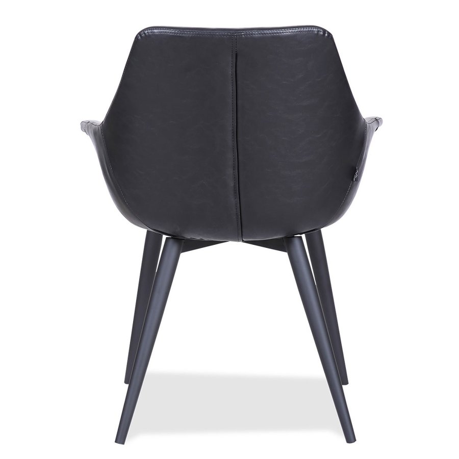 HOUSE OF SANDER Signe spisebordsstol, m. armln - sort PU lder m. sorte ben