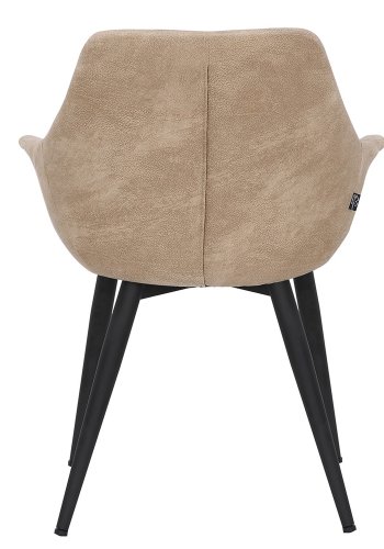 HOUSE OF SANDER Signe spisebordsstol, m. armln - taupefarvet imiteret ruskind m. sorte ben