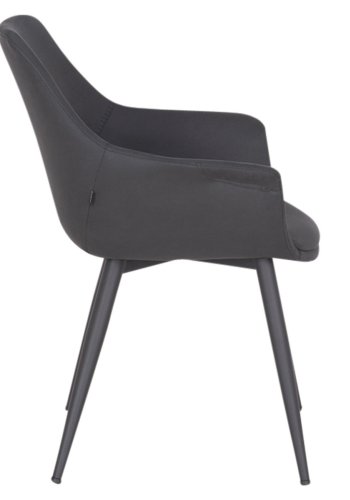 HOUSE OF SANDER Signe spisebordsstol, m. armln - antracitgr imiteret ruskind og stl