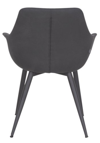 HOUSE OF SANDER Signe spisebordsstol, m. armln - antracitgr imiteret ruskind og stl