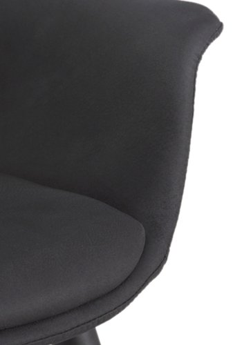 HOUSE OF SANDER Signe spisebordsstol, m. armln - antracitgr imiteret ruskind og stl