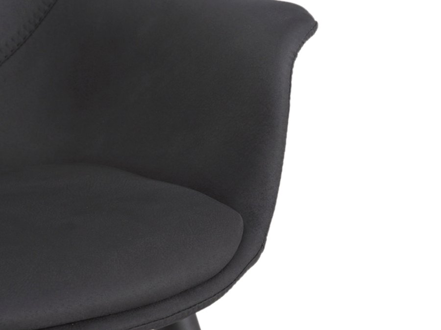 HOUSE OF SANDER Signe spisebordsstol, m. armln - antracitgr imiteret ruskind og stl