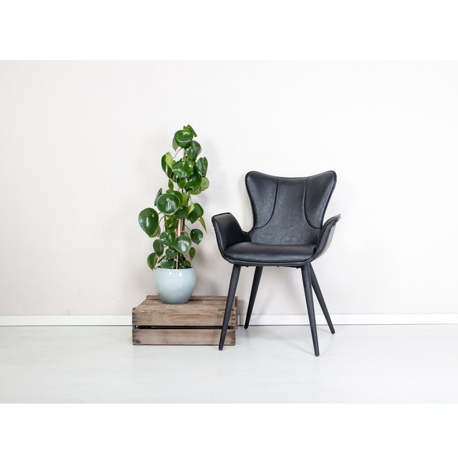 HOUSE OF SANDER Mist spisebordsstol, m. armln - sort kunstlder m. sorte ben