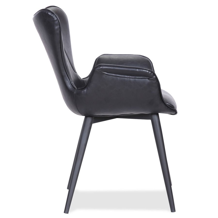 HOUSE OF SANDER Mist spisebordsstol, m. armln - sort kunstlder m. sorte ben