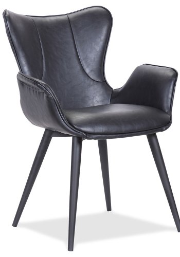 HOUSE OF SANDER Mist spisebordsstol, m. armln - sort kunstlder m. sorte ben