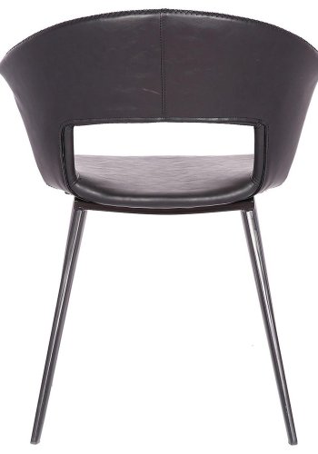 HOUSE OF SANDER Tora spisebordsstol, m. armln - sort PU lder m. sorte metalben