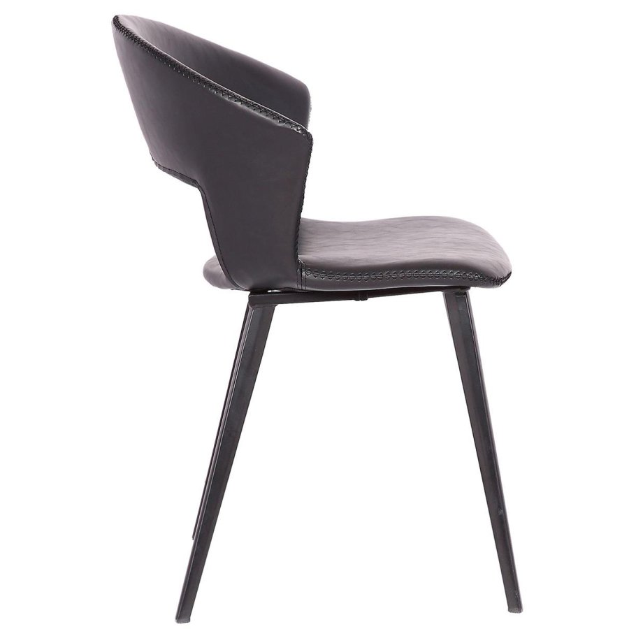 HOUSE OF SANDER Tora spisebordsstol, m. armln - sort PU lder m. sorte metalben