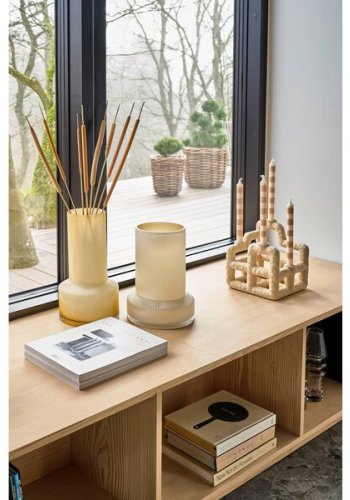 VILLA COLLECTION Lyng lysestage, til 4 kronelys - sand polyresin (21x21)