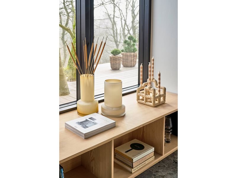 VILLA COLLECTION Lyng lysestage, til 4 kronelys - sand polyresin (21x21)