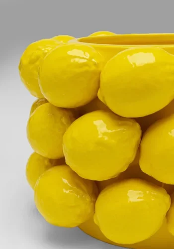 KARE DESIGN Lemon Juice vase, rund - gul porceln (H:19cm)